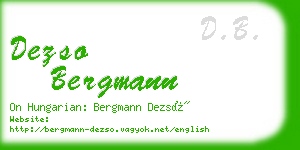dezso bergmann business card